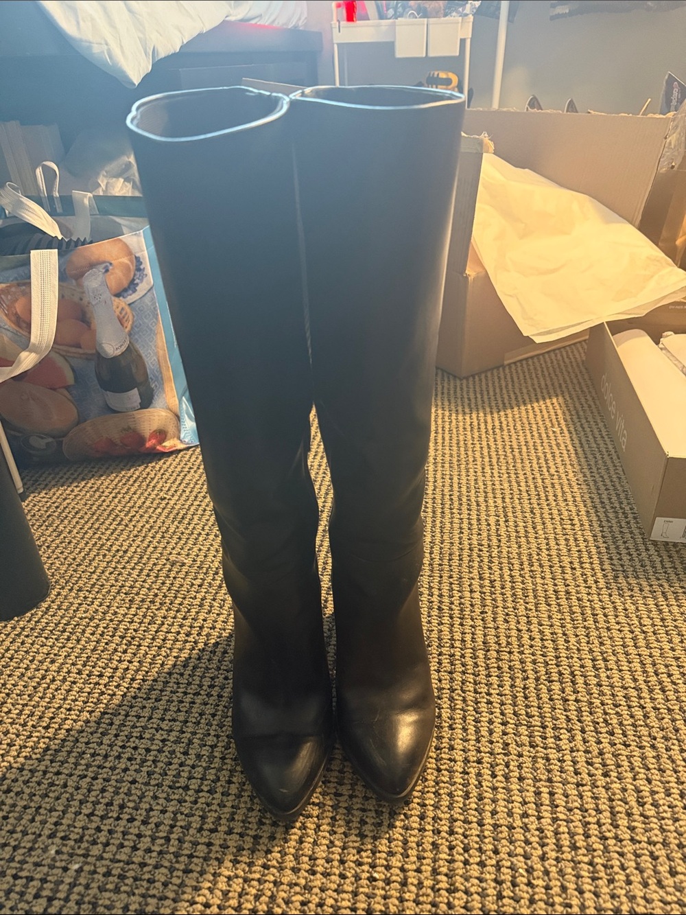 Dolce Vita Black Knee-High Leather Boots - Picture 2 of 5